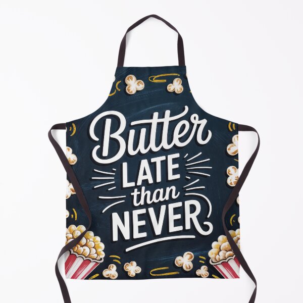 Item preview, Butter Late Than Never – A Popcorn Lover’s Pun-tastic Delight designed and sold by ForeverPrintsOK.