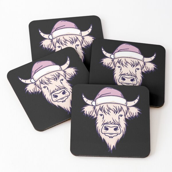 Item preview, Highland Coo Winter Design | Funny Scottish Cow Gift | Minimalist Highland Cattle Illustration designed and sold by Loom on the Loch.