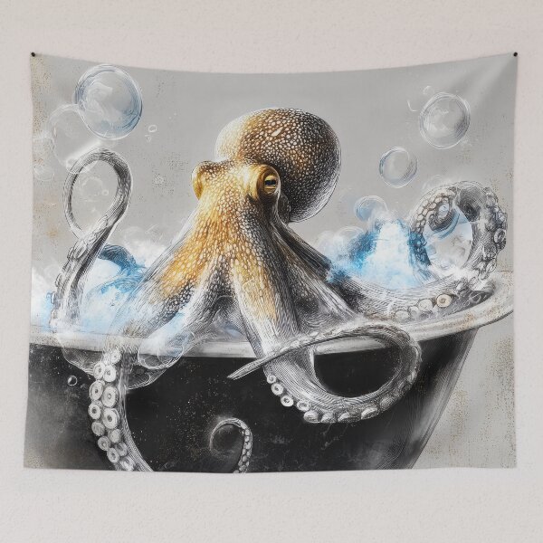 Item preview, Octopu in bathtube taking bath designed and sold by JBJart.