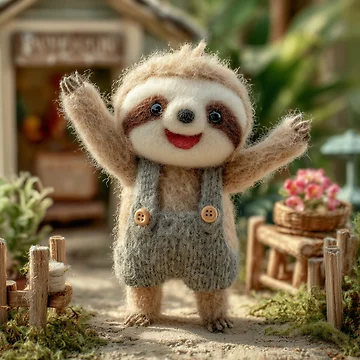 Vorschaubild zum Design Cute Felted Sloth Cozy Cottagecore Knitted Art von TheColorKey