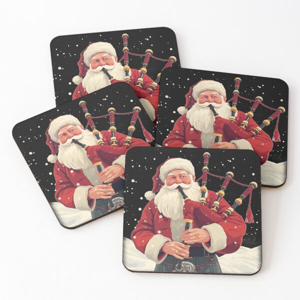 Item preview, Scottish Santa Playing Bagpipes Christmas | Fun Kilt Xmas Gift | Festive Highland Santa Design designed and sold by Loom on the Loch.
