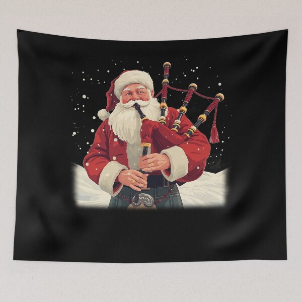 Item preview, Scottish Santa Playing Bagpipes Christmas | Fun Kilt Xmas Gift | Festive Highland Santa Design designed and sold by Loom on the Loch.
