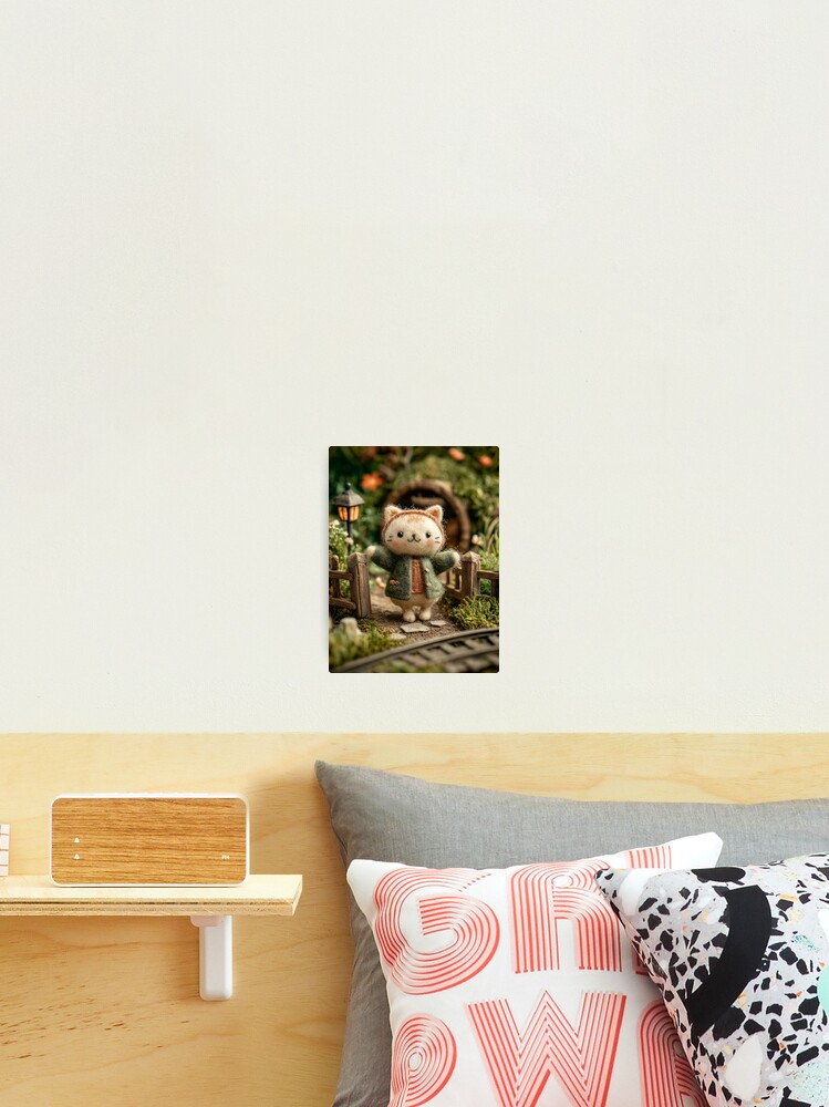 Thumbnail 2 von 3, Fotodruck, Cute Felted Kitten Cozy Cottagecore Knitted Art designt und verkauft von TheColorKey.