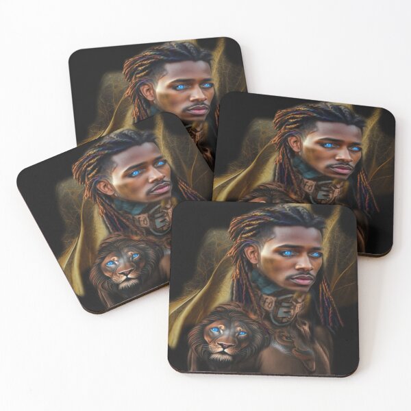 Item preview, Stunning Black Man and Lion Tatt and Bright Blue Eyes designed and sold by Patricia Brown.