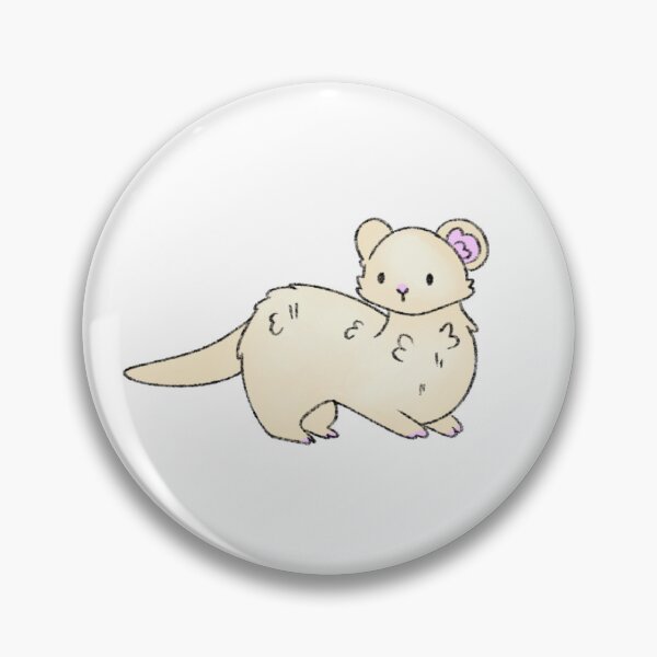 Artikelvorschau, Creme Frettchen Kawaii Chibi Illustration entworfen und verkauft von casserolepets.
