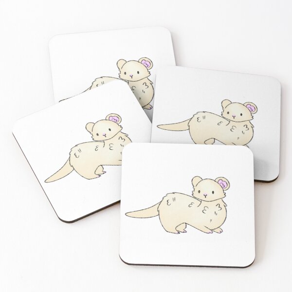 Artikelvorschau, Creme Frettchen Kawaii Chibi Illustration entworfen und verkauft von casserolepets.
