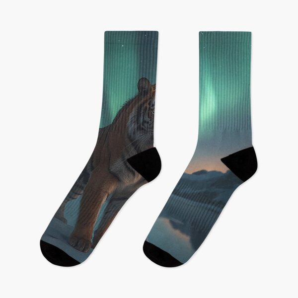 Item preview, Majestic Tiger Under Northern Lights designed and sold by RkskArt.