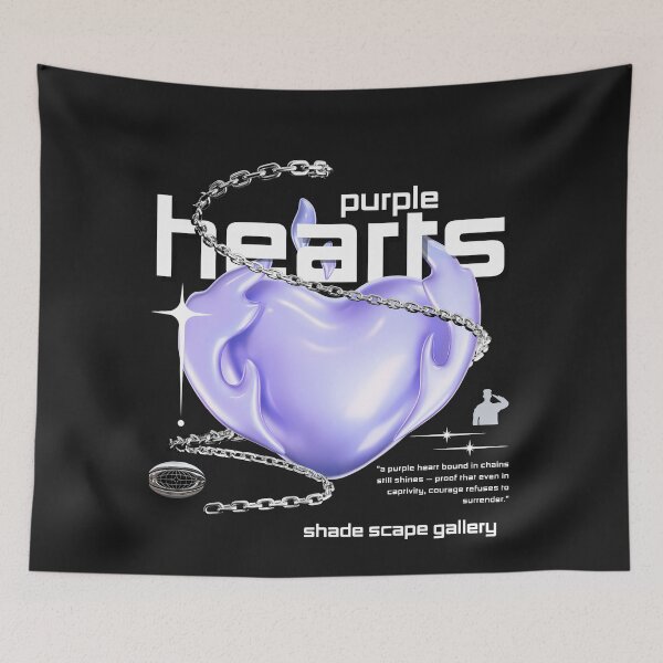 Item preview, Purple Heart Monochromatic T-Shirt Design designed and sold by ShadeScapeArt.