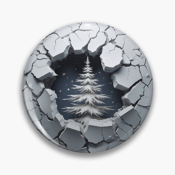 Item preview, Broken Wall: Snowy Christmas Tree Under Starry Night designed and sold by Polarisofficial.