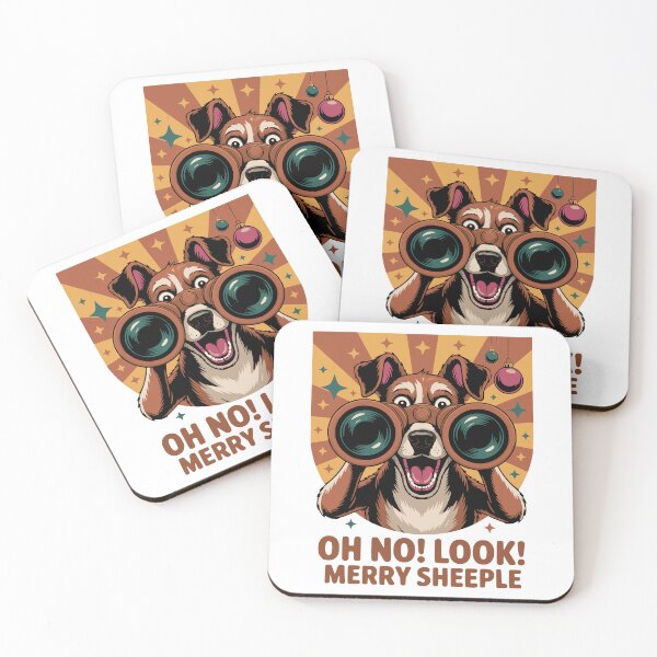 Item preview, Funny Dog Sees Merry Sheeple, Humorous Animal Holiday Observation designed and sold by 89BLACK.