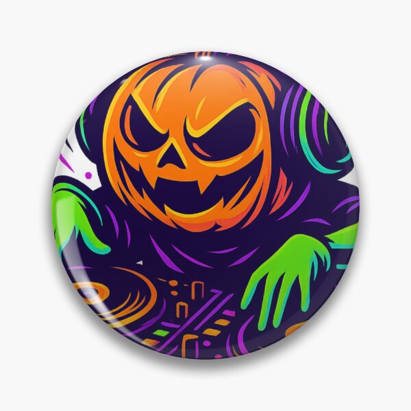 Item preview, Pumpkin DJ – Neon Halloween Party Design for Music Lovers designed and sold by ZYNORAworld.