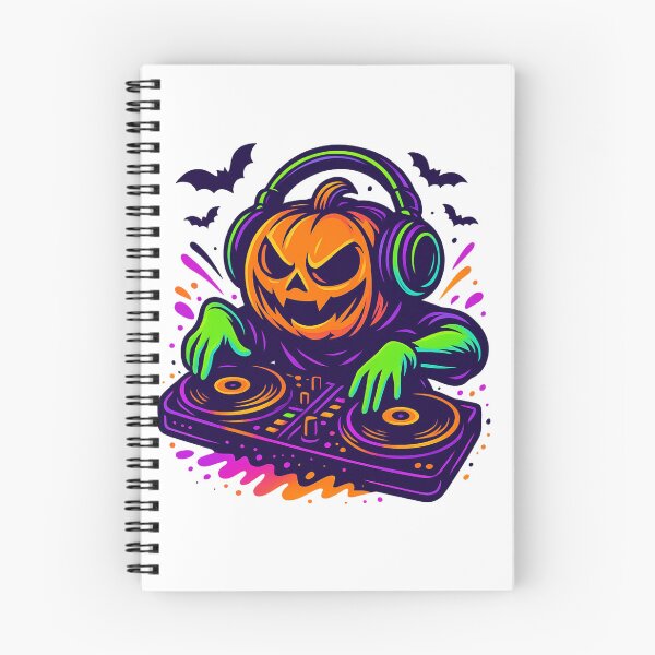 Item preview, Pumpkin DJ – Neon Halloween Party Design for Music Lovers designed and sold by ZYNORAworld.
