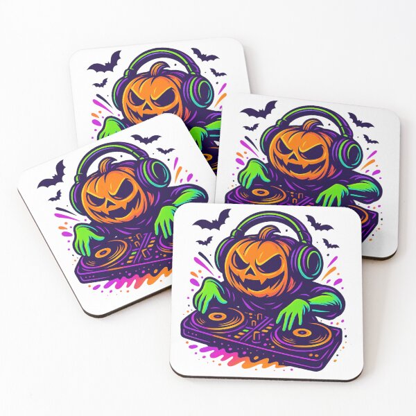 Item preview, Pumpkin DJ – Neon Halloween Party Design for Music Lovers designed and sold by ZYNORAworld.