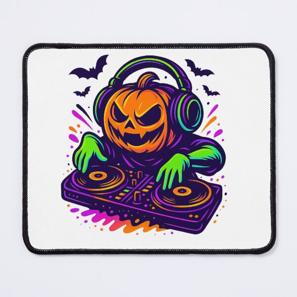 Item preview, Pumpkin DJ – Neon Halloween Party Design for Music Lovers designed and sold by ZYNORAworld.