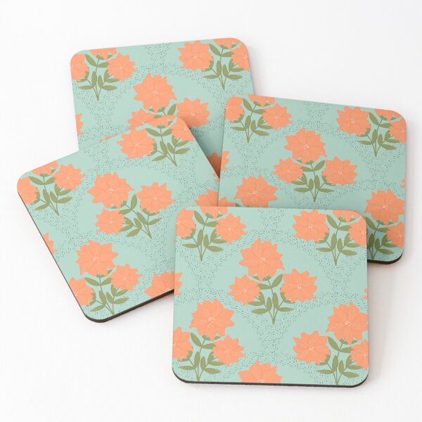 Item preview, Flowering Dahlias Pattern in Mint designed and sold by designsbyklm.