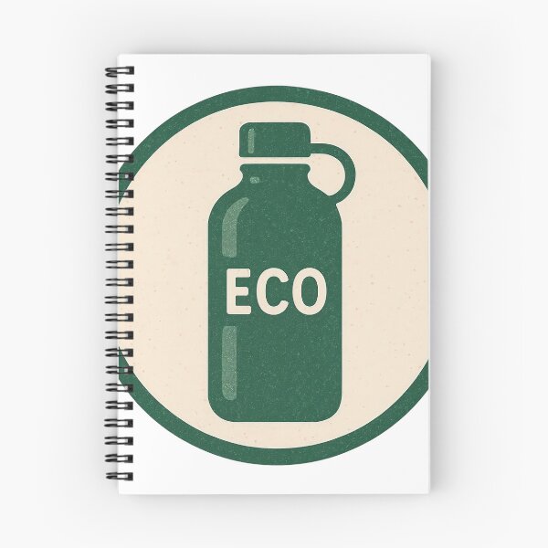 Item preview, Dark green reusable bottle badge with ECO text on cream circle designed and sold by Creative88Art.