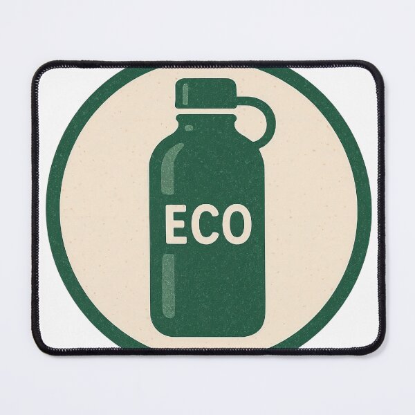 Item preview, Dark green reusable bottle badge with ECO text on cream circle designed and sold by Creative88Art.