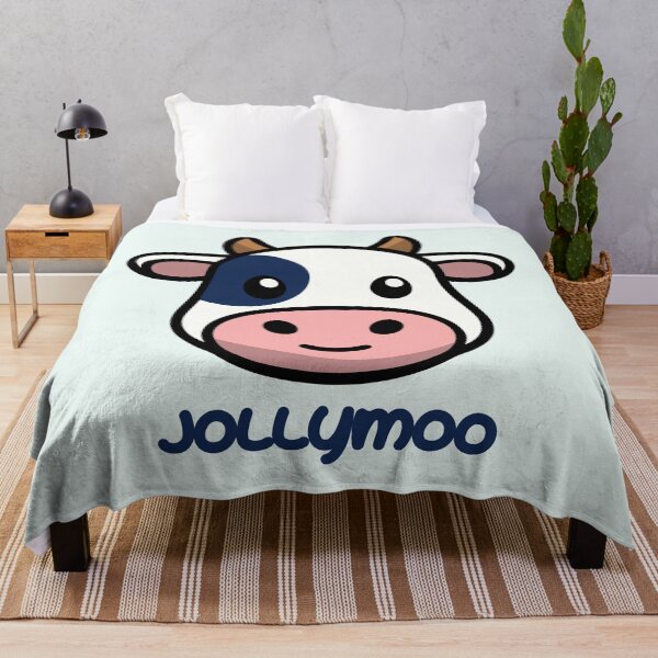 Item preview, Cute Cartoon Cow Face Cow Head Vector Art title jolly moo Stylized Animal Head with Black Eye Patch and Pink Nose designed and sold by AtonuHaque.