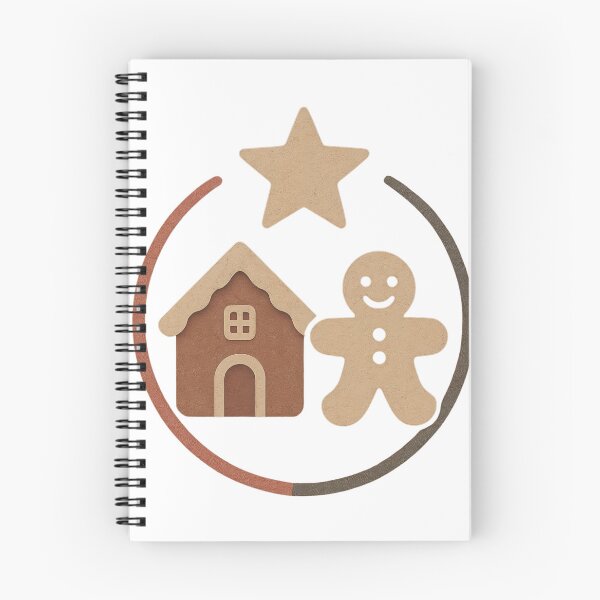 Item preview, Gingerbread man, house, and star in partial circular frame design designed and sold by Creative88Art.