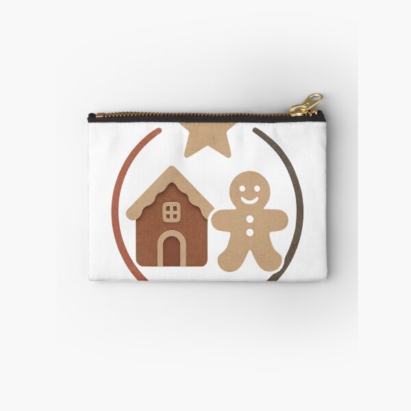 Item preview, Gingerbread man, house, and star in partial circular frame design designed and sold by Creative88Art.