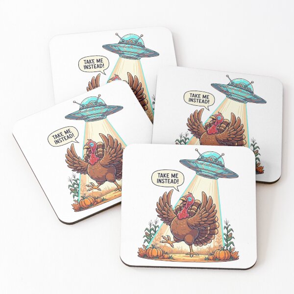 Item preview, Funny Thanksgiving Turkey UFO Abduction Cartoon Design designed and sold by Maniutek.