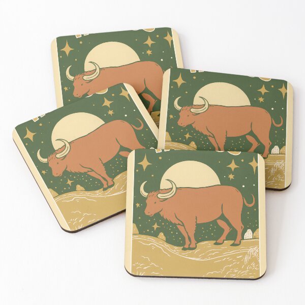 Item preview, Taurus Zodiac Bull Earth Tones Retro Art designed and sold by LaFabricaArt.