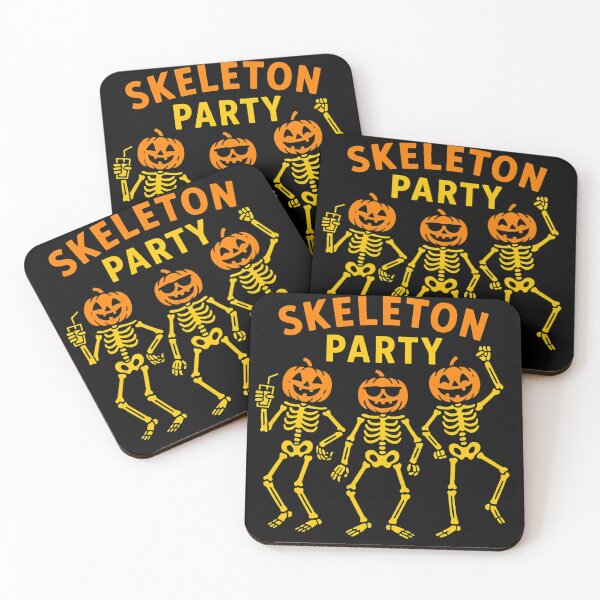 Item preview, Skeleton Party Halloween Design – Dancing Skeletons with Pumpkin Heads designed and sold by ZYNORAworld.