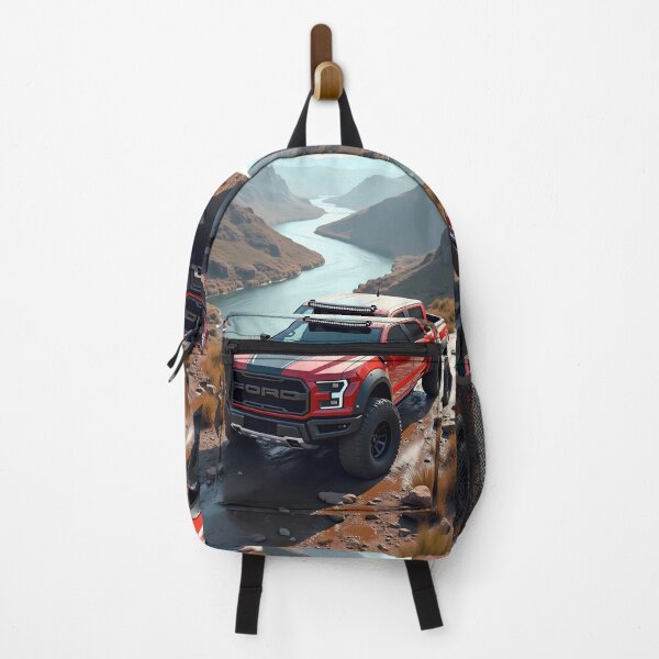 Item preview, Red Off-Road Truck by the River Canyon Trail designed and sold by Artistic canvas store.