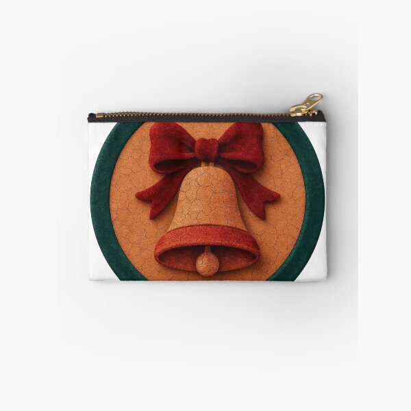 Item preview, Circular emblem with stylized Christmas bell and red velvet bow designed and sold by Creative88Art.