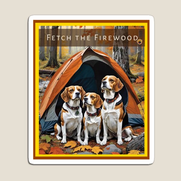 Item preview, Fetch the Firewood – Fall Camp Dogs designed and sold by Galactic888.