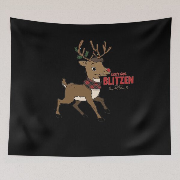 Item preview, Let's Get Blitzen Christmas Jumper | Funny Scottish Reindeer Gift | Cute Festive Reindeer Design designed and sold by Loom on the Loch.