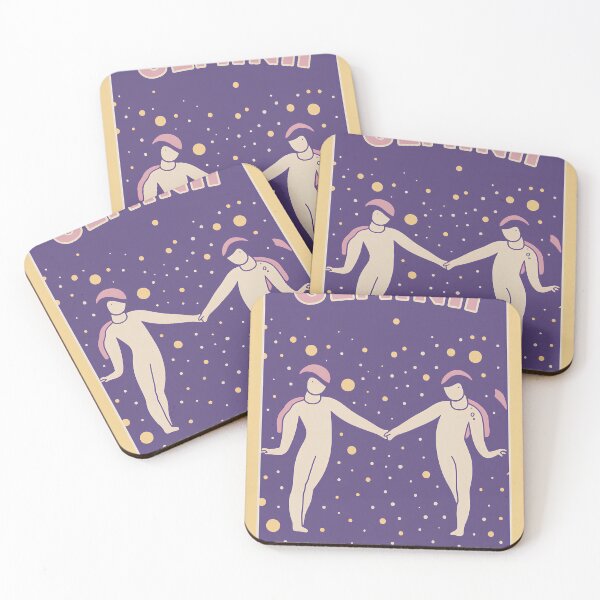 Item preview, Gemini Zodiac Twins Purple Celestial Retro Art designed and sold by LaFabricaArt.