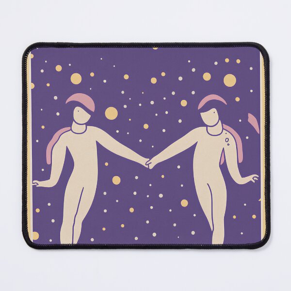 Item preview, Gemini Zodiac Twins Purple Celestial Retro Art designed and sold by LaFabricaArt.