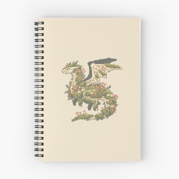 Item preview, Mossy Overgrown Floral Dragon, botanical fantasy illustration designed and sold by Magnificent Lizard.