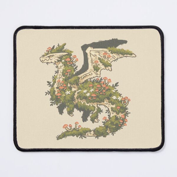 Item preview, Mossy Overgrown Floral Dragon, botanical fantasy illustration designed and sold by Magnificent Lizard.
