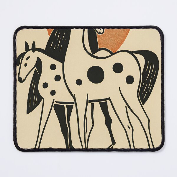 Item preview, Patched Horses Woodcut Style Abstract Art designed and sold by LaFabricaArt.
