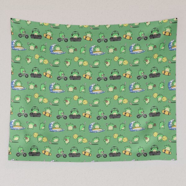 Item preview, Athletic Sport Frogs with Sprouts Seamless Pattern Design designed and sold by pastelcafe.