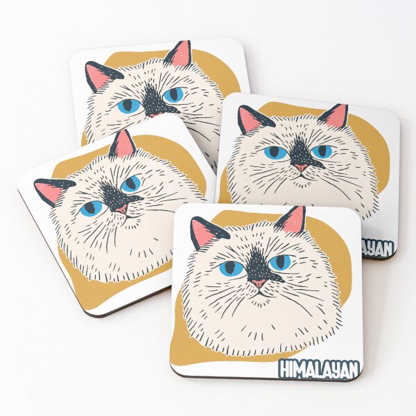 Item preview, Blue-Eyed Majesty: Himalayan Cat Portrait in Minimalist Style designed and sold by ForeverPrintsOK.