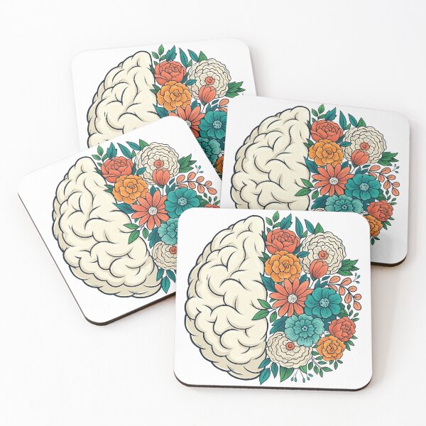 Item preview, Creative Brain and Flowers Artistic Illustration designed and sold by ArtfulWeave.
