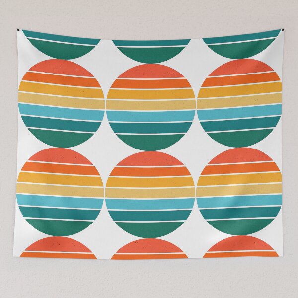 Item preview, Retro Sunset Gradient Circle Minimalist Design designed and sold by ArtfulWeave.