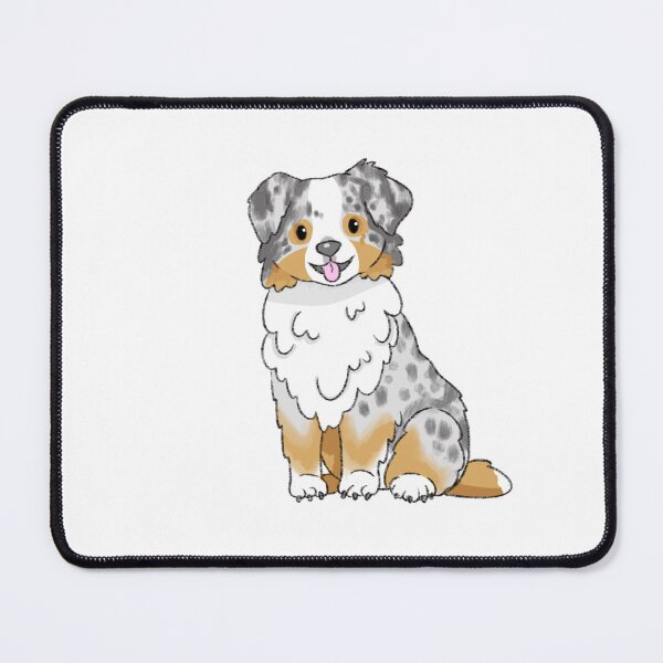 Item preview, Merle Australian Shepherd dog kawaii chibi illustration designed and sold by casserolepets.