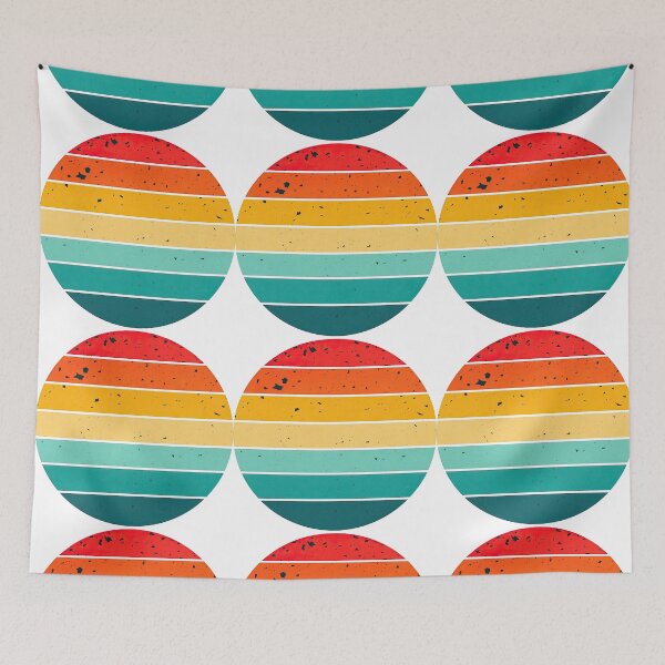 Item preview, Retro Sunset Gradient Circle Vintage Aesthetic Design designed and sold by ArtfulWeave.