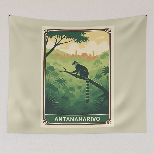 Artikelvorschau, Antananarivo Madagaskar Lemur Tropical Forest Art entworfen und verkauft von Orviona.