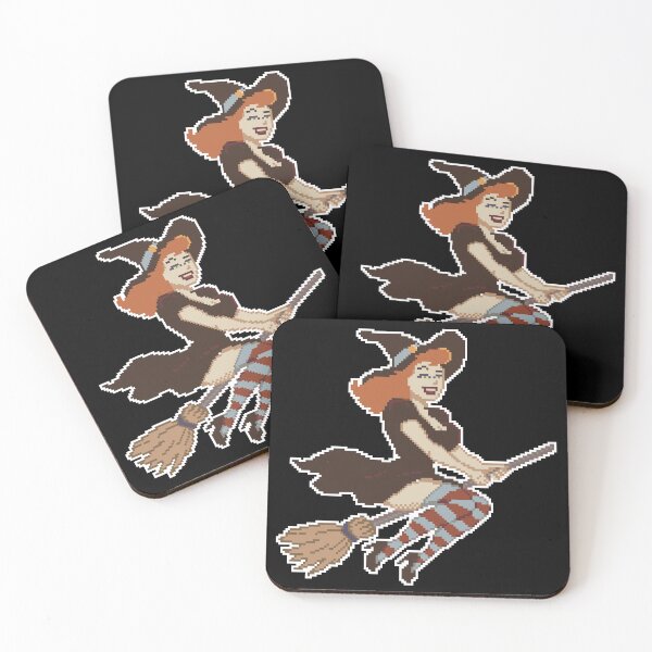 Item preview, Retro Witch on a Broom – Vintage Halloween Magic designed and sold by bitlionaire.