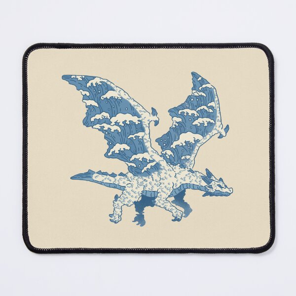 Item preview, Ocean Waves Dragon, wave-pattern fantasy illustration designed and sold by Magnificent Lizard.