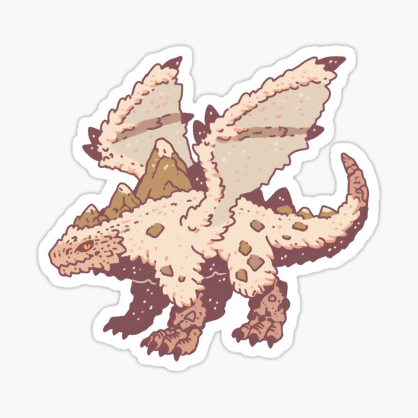 Item preview, Snowy Mountain Dragon, textured alpine fantasy illustration designed and sold by Magnificent Lizard.