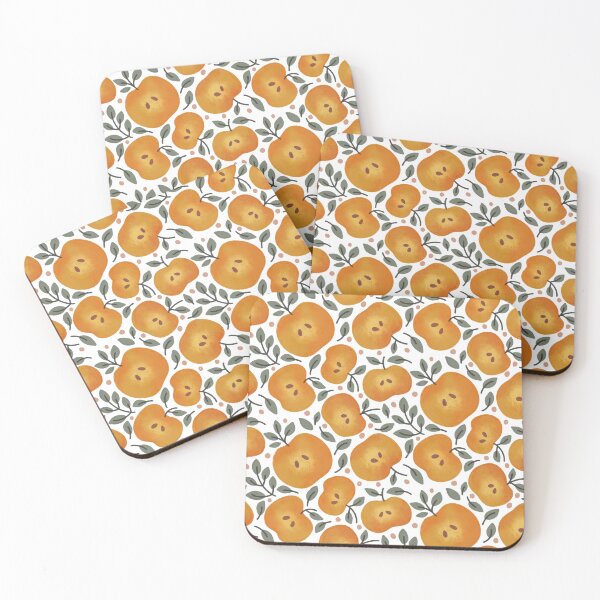 Item preview, Autumn Sliced Apples and Leaves Pattern designed and sold by Farissa Designs.