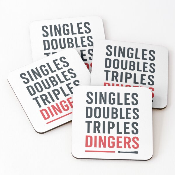 Item preview, Singles, Doubles, Triples, Dingers – Baseball Design by Backstop & Co. designed and sold by BackstopAndCo.