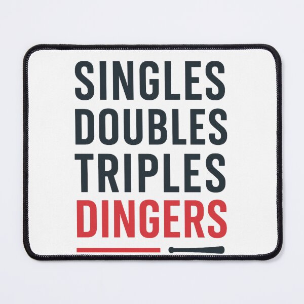 Item preview, Singles, Doubles, Triples, Dingers – Baseball Design by Backstop & Co. designed and sold by BackstopAndCo.