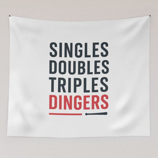Item preview, Singles, Doubles, Triples, Dingers – Baseball Design by Backstop & Co. designed and sold by BackstopAndCo.